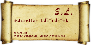 Schindler Lóránt névjegykártya