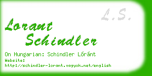 lorant schindler business card